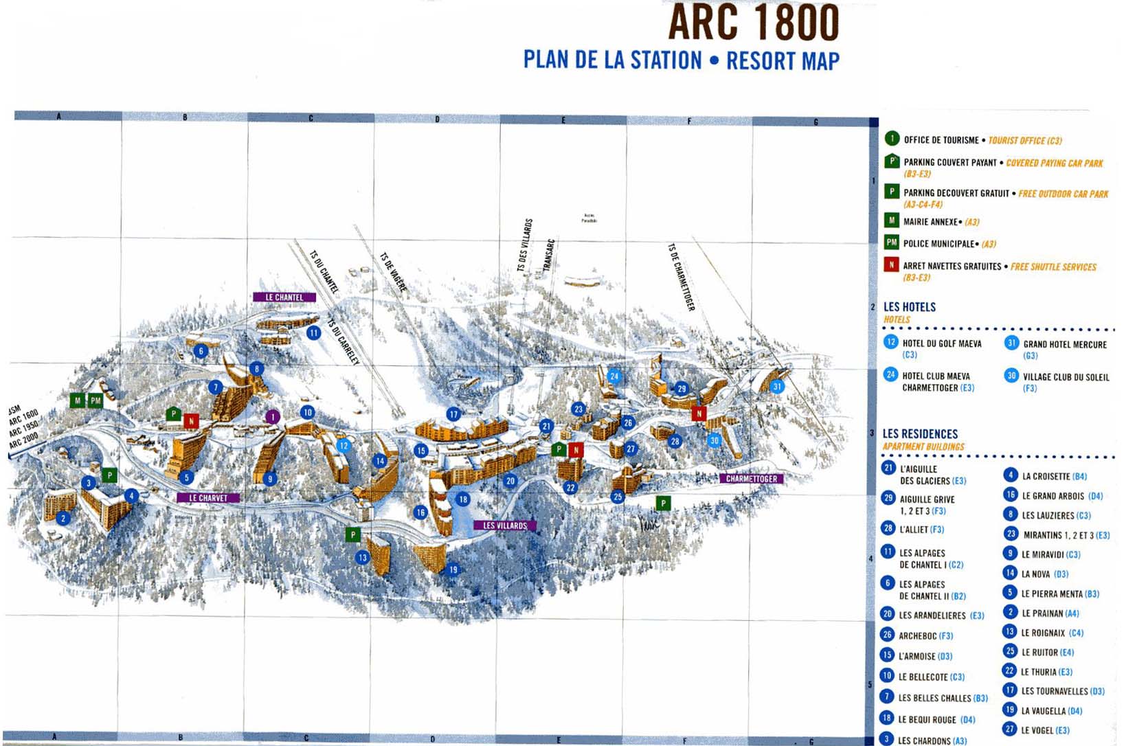 Plan des villages ARCS 1800